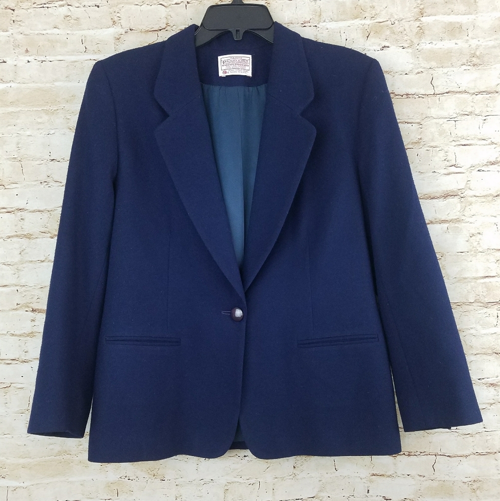 Pendleton Navy Wool Jacket Size 12p - image 1